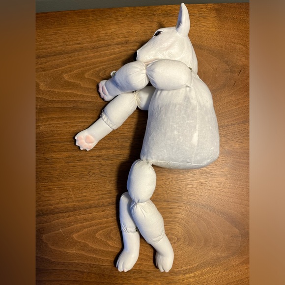 White Bull Terrier Ceramic Handmade Doll - Picture 12 of 13
